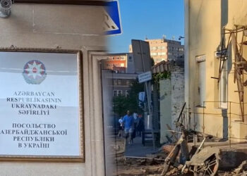 Raketin zərər vurduğu səfirliyimizin görüntüləri – VİDEO