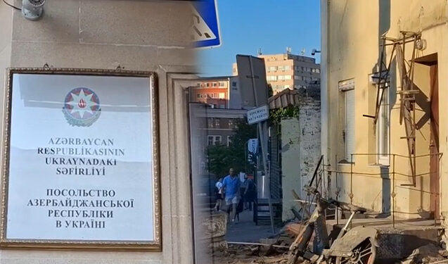 Raketin zərər vurduğu səfirliyimizin görüntüləri - VİDEO