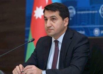 Hikmət Hacıyev Prezident İlham Əliyevin balaca Nilayla şəklini paylaşıb