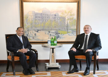 İlham Əliyev Nyu-Yorkda ABŞ Ticarət Palatasının baş vitse-prezidenti ilə görüşüb