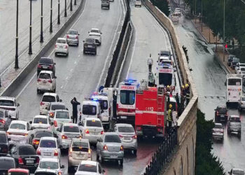 Bakıda baş verən ağır qəzanın VİDEOSU