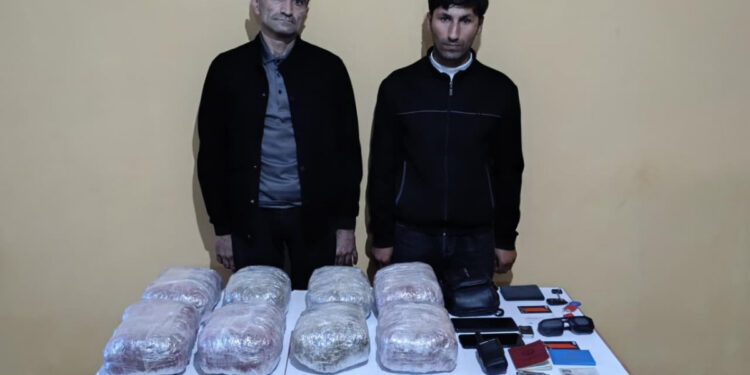 İranla sərhəddə 2 nəfər 8 kq narkotiklə saxlanılıb - FOTO