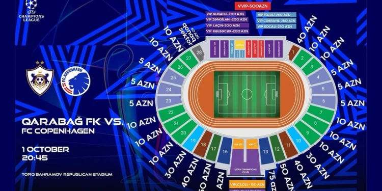 "Qarabağ" - "Kopenhagen" oyunu üçün biletlərin əksəriyyəti satılıb