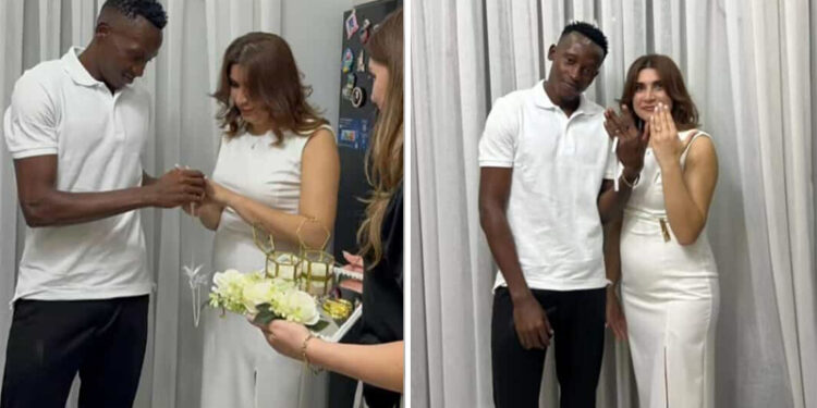 Kamerunlu futbolçu geri qayıtdı, azərbaycanlı xanımla nişanlandı - FOTO