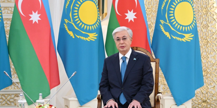 Tokayev İlham Əliyevin ikitərəfli münasibətlərin inkişafına töhfəsini qeyd edib