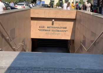 “Nərimanov” metrostansiyasının çıxışındakı divar üzlüklərinin bərpası işləri tamamlanıb