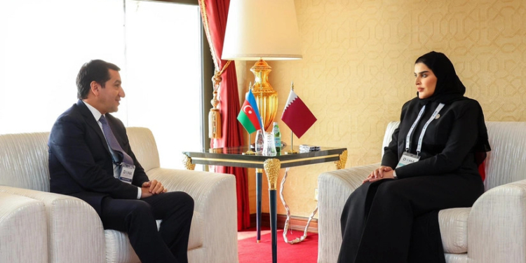 Hikmət Hacıyev Qətərin dövlət naziri ilə görüşdü