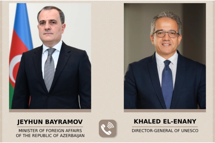 Ceyhun Bayramovla Xaled El-Enani arasında telefon danışığı olub