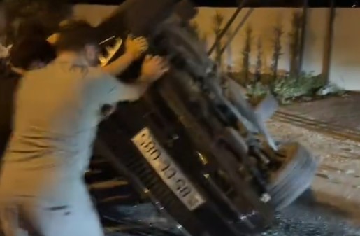 Bakıda avtomobil aşdı – Video