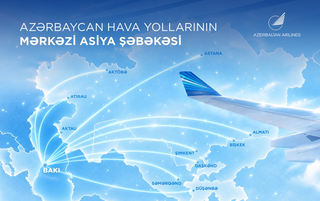 AZAL-ın genişlənən Mərkəzi Asiya şəbəkəsi - 4 ölkə, 10 istiqamət