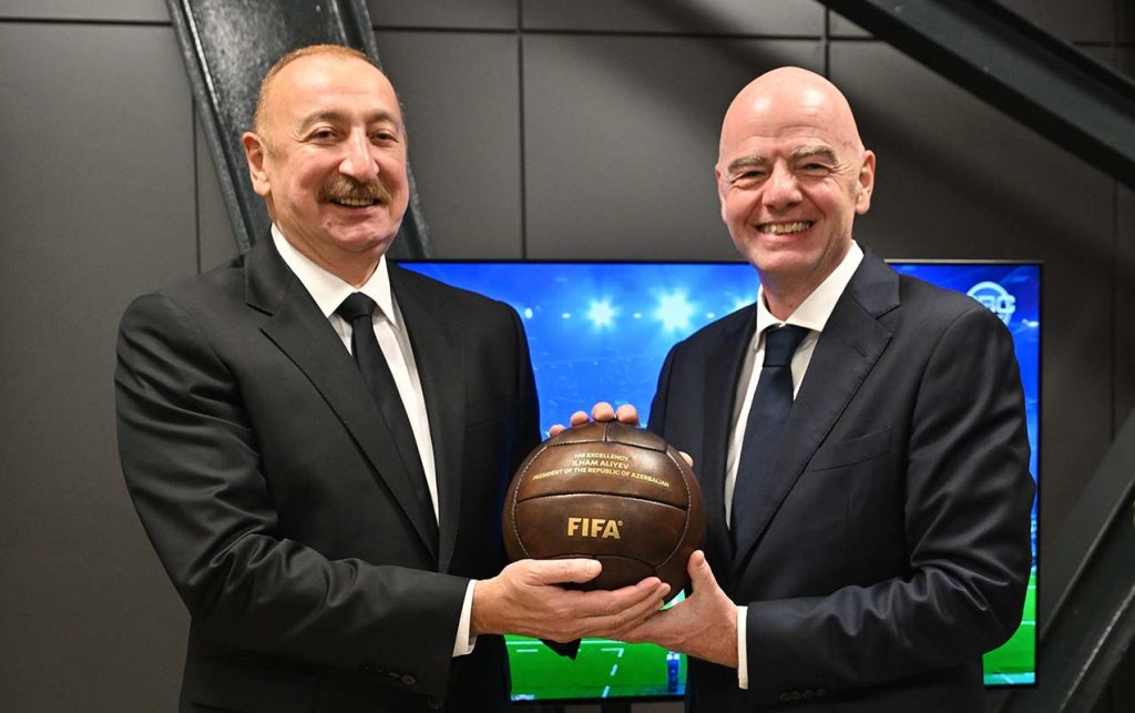 İnfantino İlham Əliyevə təşəkkür etdi – Fotolar
